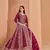 Rani pink  georgette heavy embroidery semi stitched sequins work wedding gowns