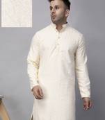 Off white rayon viscose sequence embroidered kurta only