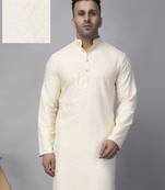 Off white rayon viscose sequence embroidered kurta only