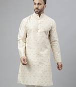 Off white jacquard style kurta