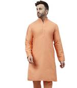 Dark peach  ethnic solid kurta