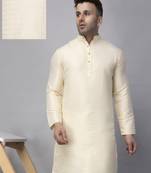 Cream polyester viscose party wear kurta only