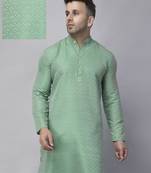 Green polyester viscose party wear kurta only