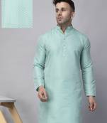 Sky blue polyester viscose party wear kurta only