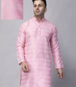 Pink polyester viscose party wear kurta only