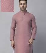 Maroon polyester viscose party wear kurta only