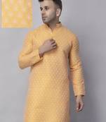 Lemon polyester viscose party wear kurta only