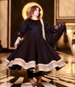 BLACK  RAYON COTTON PARTY WEAR SUIT SET