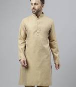 Khakhi jacquard style kurta