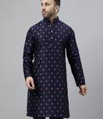 Blue viscose rayon partywear blue kurta