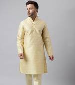 Cream jacquard style kurta