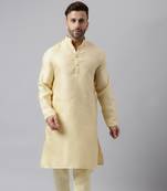 Cream jacquard style kurta