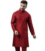 maroon  ethnic solid kurta