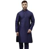 navy blue ethnic solid kurta