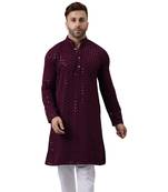embroidered magenta kurta