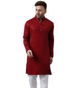 embroidered maroon kurta