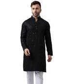 embroidered black kurta