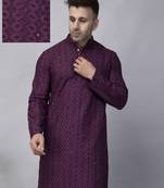 Purple rayon viscose sequence embroidered kurta only