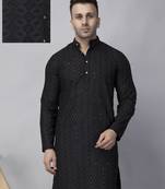 Black rayon viscose sequence embroidered kurta only