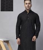 Black rayon viscose sequence embroidered kurta only