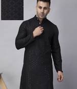 Black rayon viscose sequence embroidered kurta only