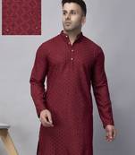 Red rayon viscose sequence embroidered kurta only
