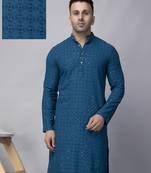 Red rayon viscose sequence embroidered kurta only