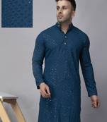Green rayon viscose sequence embroidered kurta only