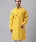 Yellow rayon viscose partywear yellow kurta