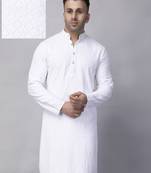 White rayon viscose sequence embroidered kurta only