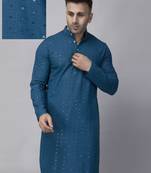 Green rayon viscose sequence embroidered kurta only