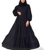 Black Georgette Stitched Abaya  without Hijab