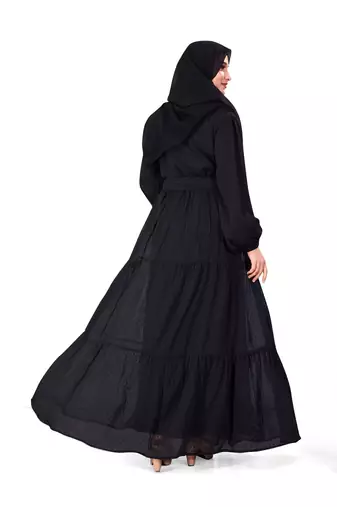 Black Georgette Stitched Abaya  without Hijab