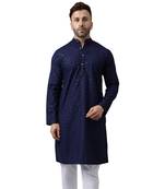 embroidered navy kurta