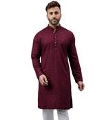 Magenta ethnic embroidered kurta