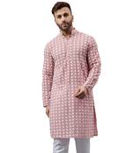 Pink ethnic embroidered kurta