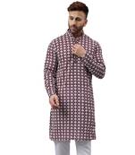 Maroon ethnic embroidered kurta
