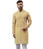 Lemon ethnic embroidered kurta