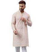Pink ethnic embroidered kurta