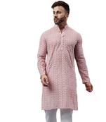 Pink ethnic embroidered kurta