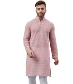 Pink ethnic embroidered kurta