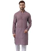 embroidered magenta kurta