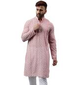 Pink ethnic embroidered kurta