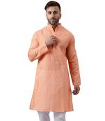 Peach ethnic embroidered kurta