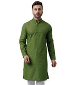 mehandi green ethnic embroidered kurta
