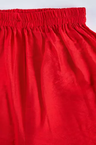  girls' red kurta palazzo set