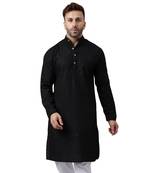 black ethnic rayon embroidered kurta
