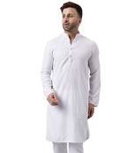 White ethnic embroidered kurta