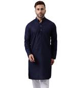 Navy ethnic embroidered kurta