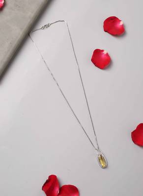 American Diamond Yellow Stone Necklace 4